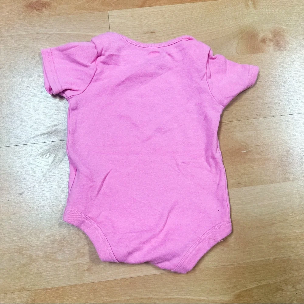 John Deere Pink Short Sleeve Cotton Bodysuit Baby Girl Size 6-9M